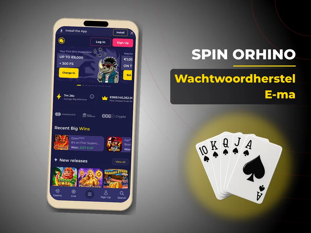 Spin Orhino - Wachtwoordherstel E-ma